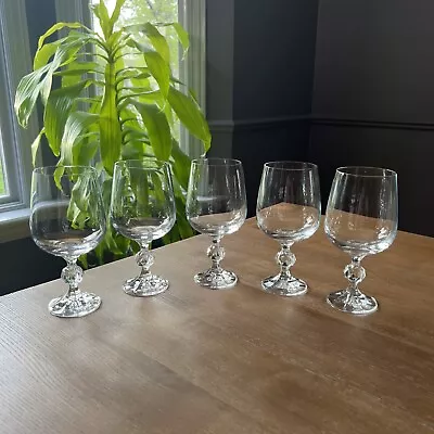 Buy Set Of 5 Claudia Crystal Water Goblets. 8oz Glass Czech Bohemia - Import Assoc. • 33.57£