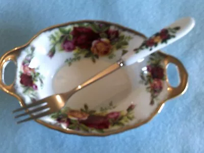 Buy Royal Albert Old Country Roses  Pickle Dish And A Good Match Fork • 12£