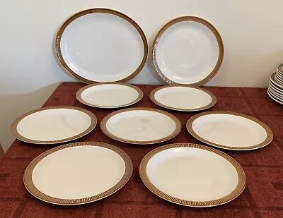 Buy 9 Vintage Poole Pottery Chestnut Plates & Platter  • 15£