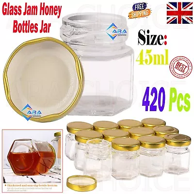 Buy 45ML Glass Mini Jam Jars Airtight Preserve Honey Bottles Jar With Lids 10-100pcs • 74.99£