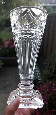 Buy Stuart & Sons Crystal Cut Large Art Deco Glass Vase Rare L.kny Pattern 10.5 Tal • 29.99£
