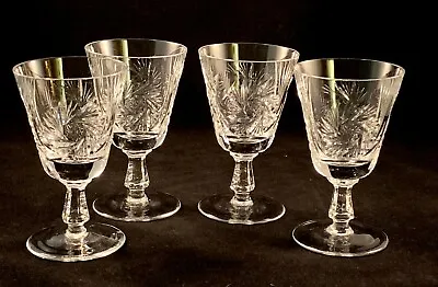 Buy Set Of 4 Bohemian? Cut Crystal Wine Glasses, Pinwheel & Fan Design • 23.70£