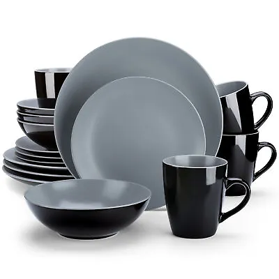 Buy Vancasso LENTO 16 Piece Dinner Set Stoneware Dinnerware Plate Bowl Service For 4 • 59.99£