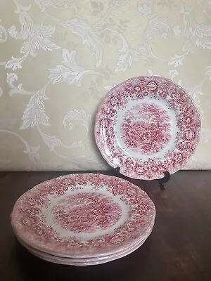 Buy Alfred Meakin 'Romance' - 4 Lunch Plates - Hand Engraved -Staffordshire, England • 35£