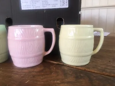 Buy Vintage Sylvac Pottery Barrel Mugs Pair • 13£