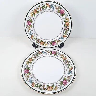 Buy Spode Tapestry Dinner Plates Floral 27cm Vintage Fine Bone China England X 2 • 28£