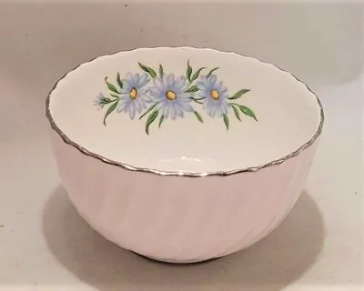 Buy Pretty Adderley Fine Bone China Pink Sugar Bowl  Blue Flowers H614 England • 10£