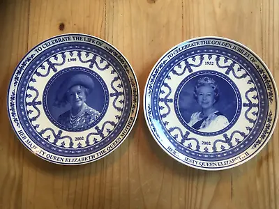 Buy Two Commemorative Plates Wedgwood  Queen's Ware  22cm • 12.75£