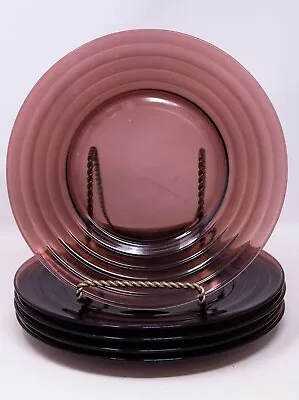 Buy Vintage Hazel Atlas Moderntone Amethyst Purple Glass 5 Piece 8  Plate Set • 24.60£