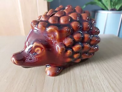 Buy Vintage Denmead Art Ware Pottery Hedgehog Money Box Brown 70s Made In England • 6.95£
