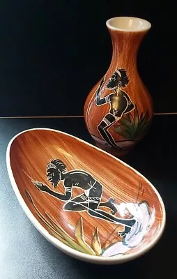 Buy Florenz  Aboriginal Painting Rare Vintage Bowl & Vase  Australian Pottery • 15£