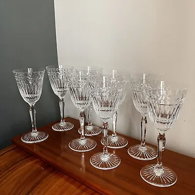 Buy A Set Of 8 Stuart Lead Crystal Senator Large Red Wine Claret Glasses Signed 8ins • 174.95£