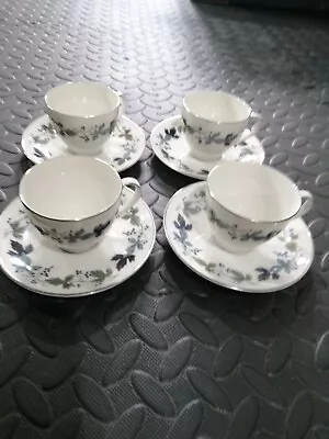 Buy 4 X Royal Doulton Burgundy TC.1001 Tableware Coffee Cans And Saucers • 9.99£