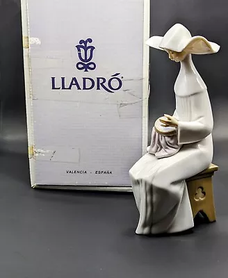 Buy Lladro Time To Sew Nun White #5501 RETIRED Porcelain Figure With Original Box. • 158.89£