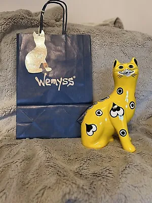 Buy New Wemyss Ware Yellow Galle Cat & Gift Bag • 49£