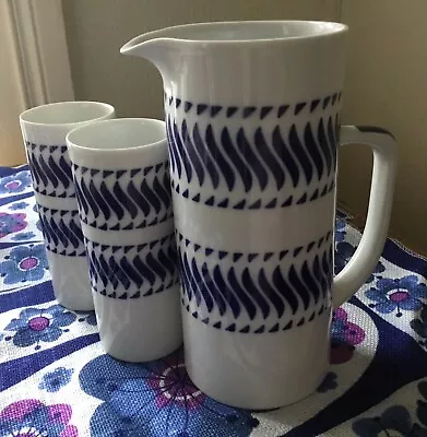 Buy Vintage Sargadelos Porcelain Ceramics, Tall Jug / Pitcher &  Tall Sangria Cups • 25£