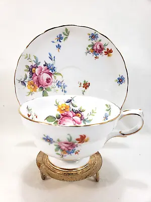 Buy Copelands Grosvenor Bone China England Teacup & Saucer Floral Flowers • 33.07£