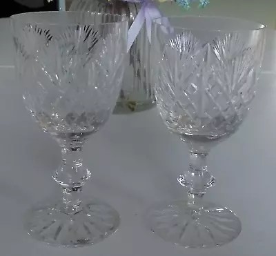 Buy 2 X Vintage Edinburgh Crystal Scotland Iona Cut Wine Glasses • 20£