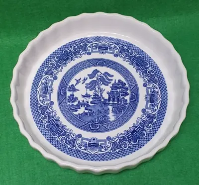Buy English Ironstone Tableware Old Willow 9  Quiche Flan Dish #R341 • 3.50£