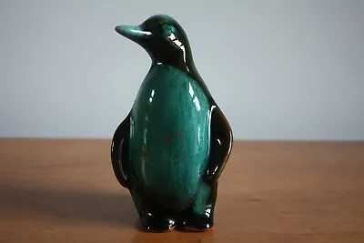 Buy Vintage Calgary Pottery Penguin Figurine Teal Drip Glaze Ceramic Art • 9.99£