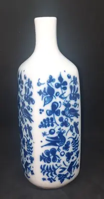 Buy VTG Porsgrund Vase Norway Porcelain Cobalt Blue Birds 8  Cottage Core • 18.55£