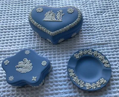 Buy 3 Pieces Blue Wedgewood Jasperware Pottery • 10£
