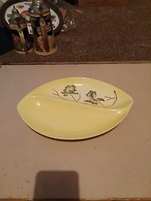 Buy Carlton Ware Australian Design Yellow Divided Plate With Green Flowers • 6£