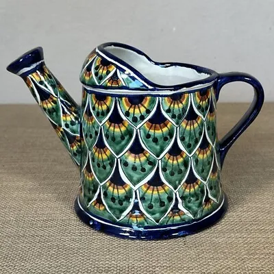 Buy Mexican Pottery Talavera Watering Can Planter Vase Peacock Feathers Ceramic • 28.45£