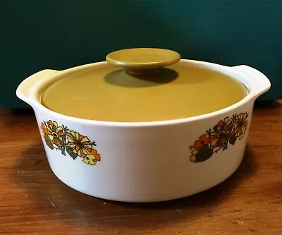 Buy Vintage J&G Meakin Studio Abstract Flower D Tureen Serving Oven Dish With Lid • 10£