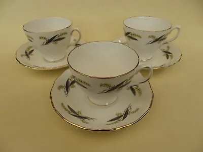 Buy Royal Vale Bone China Yellow Fern Cups & Saucers, Set Of 3. • 12.50£