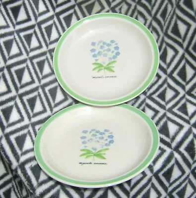 Buy 2x Ceramic Side Plates With Myosotis Arvensis Flower Pattern Approx 7¼ Ins Wide • 8.99£