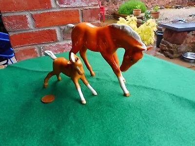 Buy Pair Of Original Beswick England Gloss Finish Palomino Foal Figurines • 1.24£