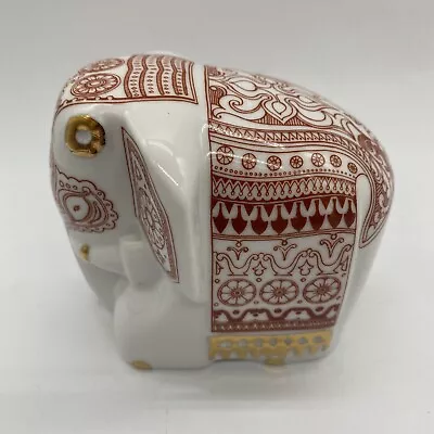 Buy Mlesna Sri Lankin Porcelain Red White Decorative Elephant With Gold Gilt • 3.75£