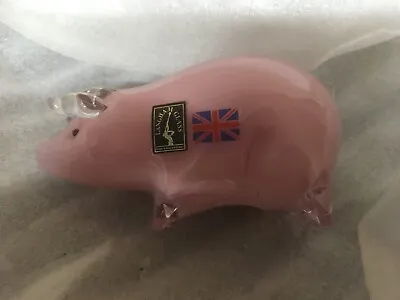 Buy LANGHAM GLASS CRYSTAL Hand Made Medium Pink Pig Standing  New And Boxed • 49.95£