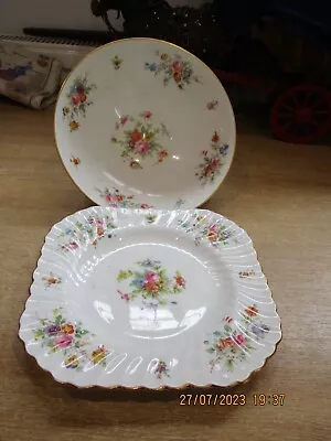 Buy Minton Marlow Footed Bowl 8.5  Diameter & Square Plate 8.5  Mint • 15£