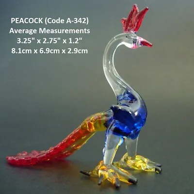 Buy Beautiful Glass PEACOCK Glass BIRD Glass PARROT Glass Ornament Glass Figurine • 7.79£