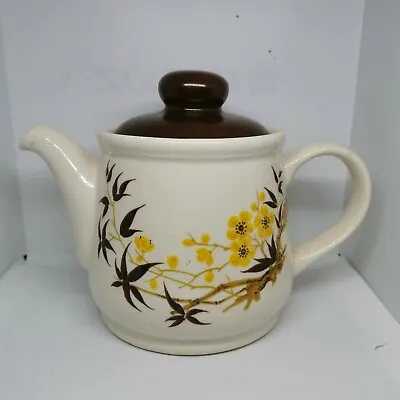 Buy Vintage 70s Sadler Teapot. Retro Brown And Yellow Floral Autumnal Design. • 12.99£