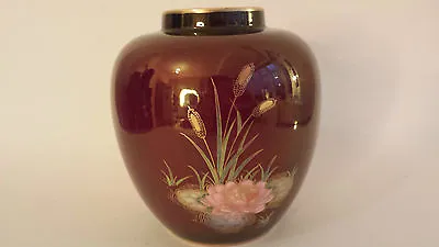 Buy Carlton Ware Lustre Bullrushes, Dragonfly & Waterlily Ginger Jar W/out Lid • 115£