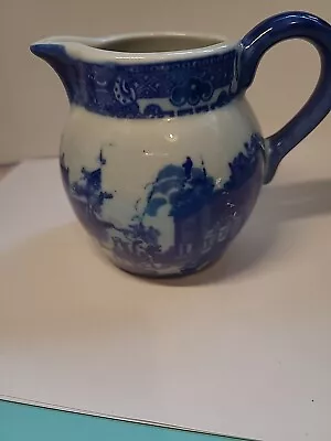 Buy Vintage Victoria Ware Ironstone Jug Pitcher Blue And White Willow Large 4 Inches • 12£