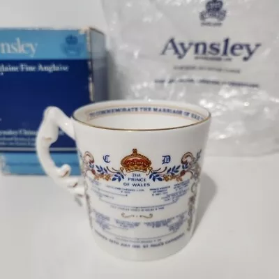 Buy Charles & Diana Wedding 1981 - Aynsley BNIB Fine Bone China Mug • 0.99£