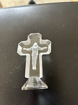 Buy Crystal  Glass Cross With Christ Etched On  • 1.50£
