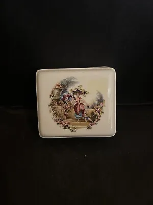 Buy Vintage Lord Nelson Pottery Trinket Box And Lid Decorated With Romantic Couple. • 3£