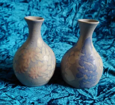 Buy Vintage Pair Conwy Studio Pottery Small Bud Vases By Carol Wynne Morris Flora • 15£