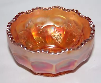 Buy Fenton Marigold Carnival Glass - Grape And Cable - 4 1/4  Bowl - Vgc • 11.99£