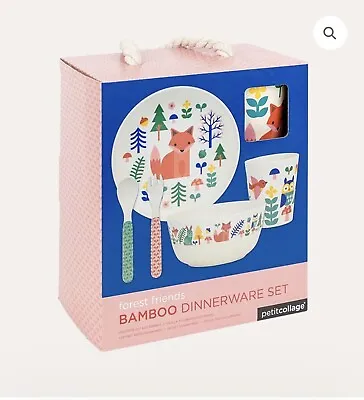 Buy Bamboo Kids Dinnerware Set Children Plate Bowl Cup Spoon Fork BPA Free Eco • 12.99£