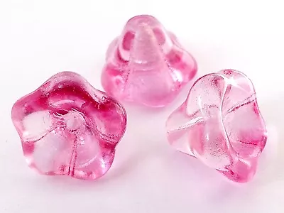 Buy 13/10 (mm) LARGE CZECH GLASS TRUMPET/FLOWER BELL CUP BEADS  - PACKS OF 10 • 2.29£