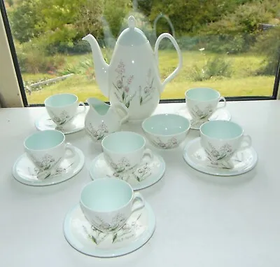 Buy Foley Fine China 15 PC Coffee Pot Cups Saucers Jug Bowl  C1950s Pink Clover • 35£