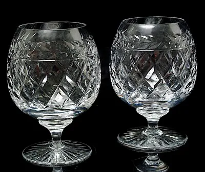 Buy Two Vintage Stuart Cut Crystal Cheltenham Brandy Snifter Glasses 300ml • 65.50£