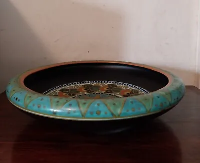 Buy Vintage Antique Art Deco Danier Pattern Gouda Pottery Float Bowl 1923 Dutch JDW • 65£