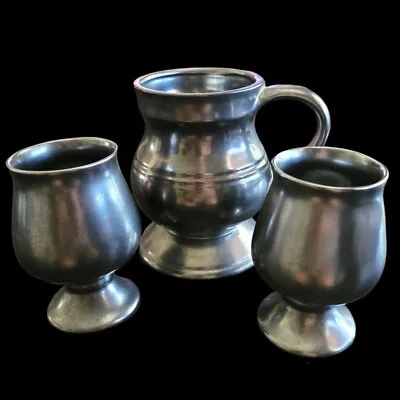 Buy Set Of 3 Vintage Original PRINKNASH Pottery Set, Mugs/Goblet • 36.51£
